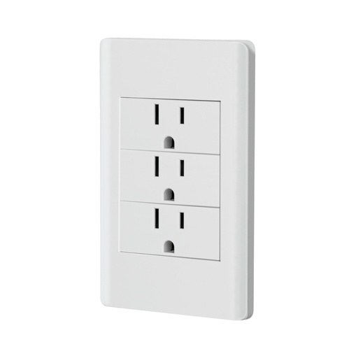 [47970] Placa armada blanca 3 contactos 1 módulo, Lisboa, VOLTECK PA-COTR-LB