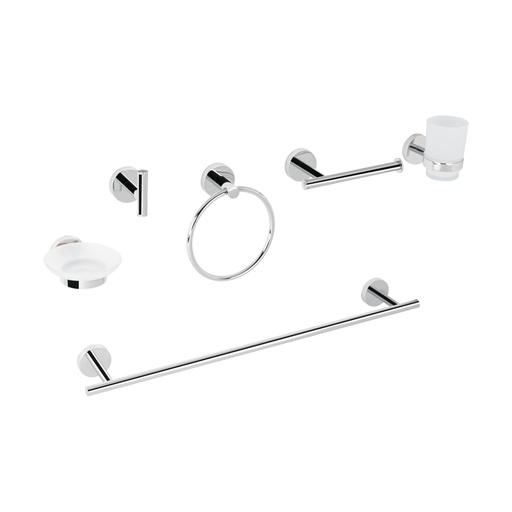 [47973] Juego de 6 accesorios para baño acabado cromo, FOSET TÚBIG TBA-7000