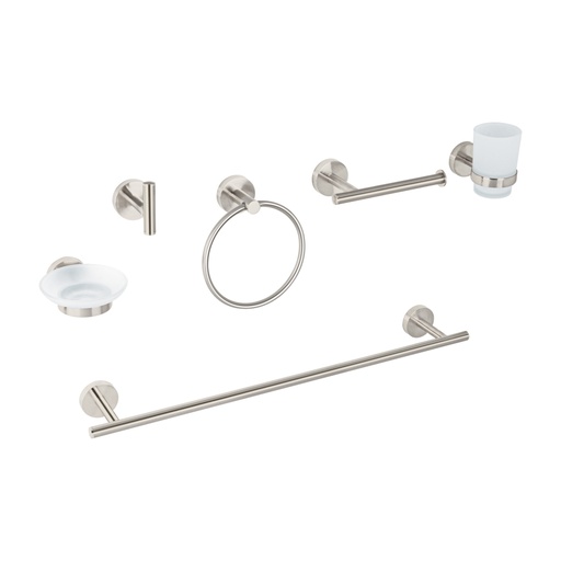 [47974] Juego de 6 accesorios para baño acabado satín, FOSET TÚBIG TBA-7000N