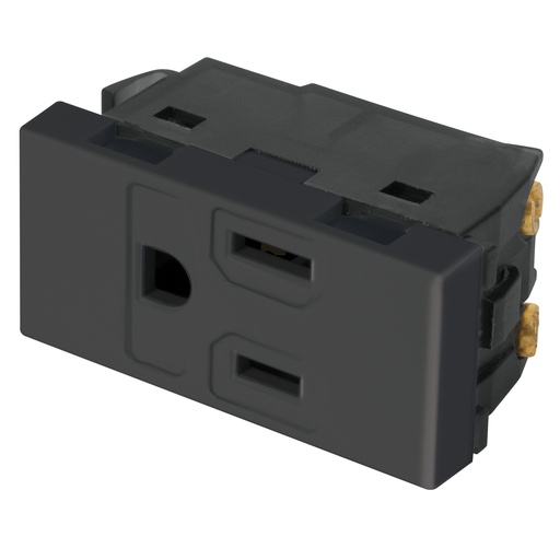 [47991] Contacto aterrizado, 1 módulo, línea Española, color negro COA-EN