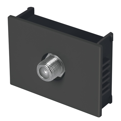 [47995] Toma de televisión, 1.5 módulos, línea Española, negro TV15-EN