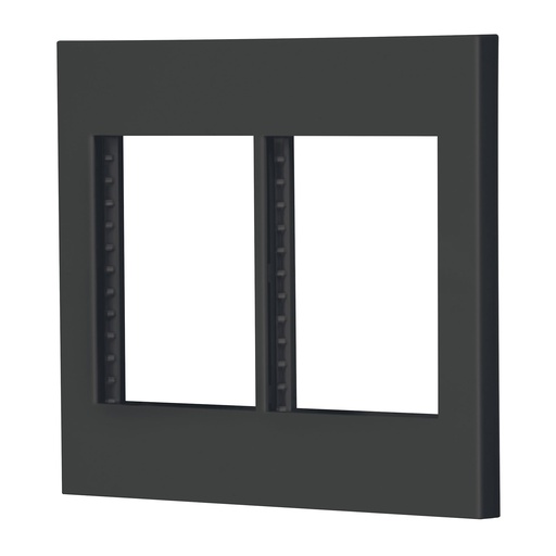 [47999] Placa 2 ventanas, 6 módulos, línea Española, color negro PP6M-EN