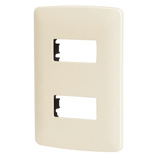 [48089] Placa de 2 módulos, marfil, Línea Italiana, VOLTECK PPDO-I