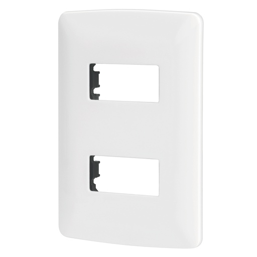 [48133] Placa de 2 módulos, blanca, Línea Italiana, VOLTECK PPDO-IB