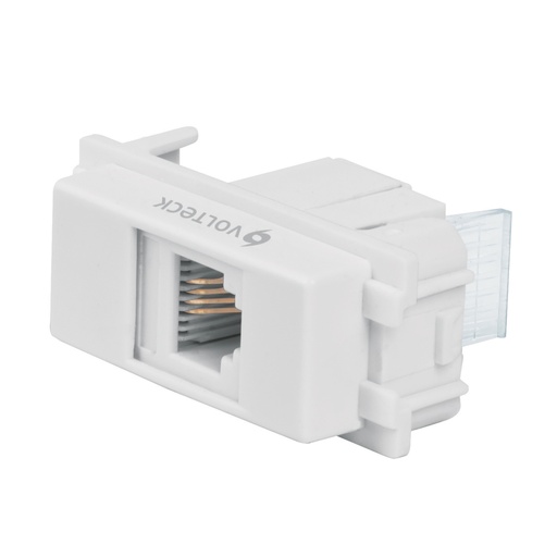 [48140] Toma de teléfono, línea Italiana, color blanco, Volteck TE-IB
