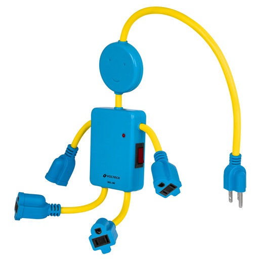 [48182] Multicontacto 16 AWG figura de niño con 4 entradas, VOLTECK MUL-4NI