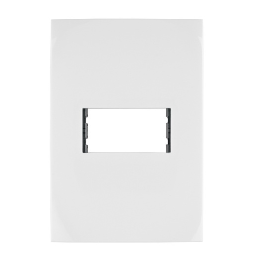 [48303] Placa 1 módulo de ABS, línea Oslo, color blanco, VOLTECK PPSE-OB