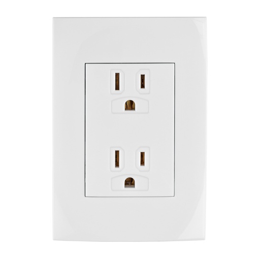 [48309] Contacto dúplex, 2 polos + tierra, línea Oslo, blanco CODO-OB