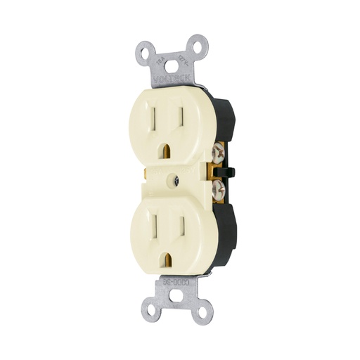 [48311] Contacto dúplex, 2 polos 3 hilos, Standard, granel, marfil CODO-SG