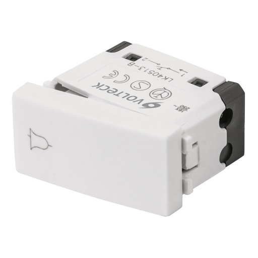 [48323] Interruptor para timbre, línea Oslo, color blanco, VOLTECK APTI-OB