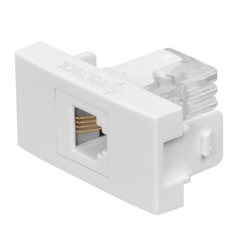 [48327] Toma de teléfono, línea Oslo, color blanco, Volteck TE-OB