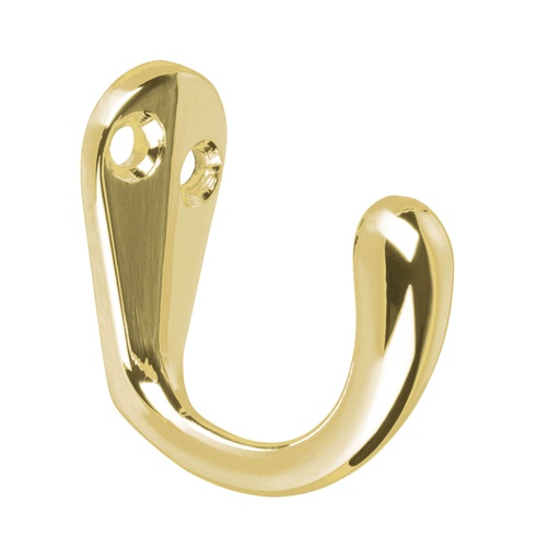 [48350] Gancho sencillo tipo perchero, 4 cm, latón brillante, HERMEX PEPU-01