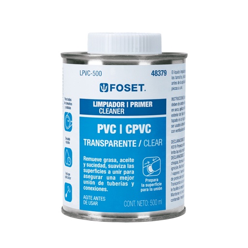 [48379] Limpiador para PVC y CPVC, lata 500ml, FOSET LPVC-500