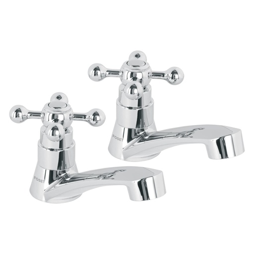 [48384] Juego llaves individuales lavabo, ABS, cruceta, BASIC MP-244