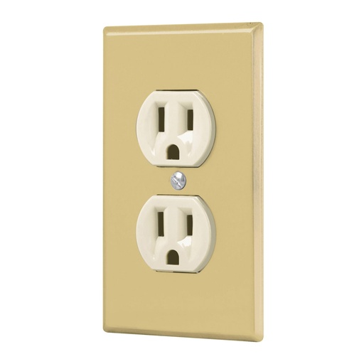 [48494] Placa armada 2 contactos polarizados,línea Standard,aluminio PA-CODO-SA