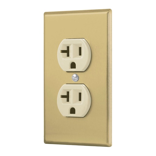 [48496] Placa armada contacto dúplex,2 polos,línea Standard,aluminio PA-CODO-MSA