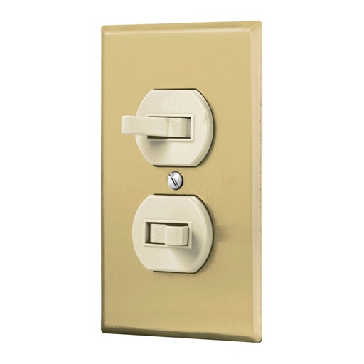 [48498] Placa armada 2 interruptor sencillo, línea Standard,aluminio PA-APDO-SA