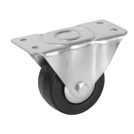 [48600] Rodaja hule 3', placa fija con balero, carga 60 kg, FIERO RO-114