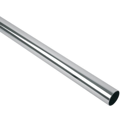 [48974] Tubo redondo para clóset, 3.0 m, acero cromado, HERMEX TR-530