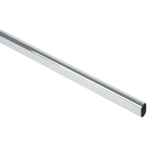 [48977] Tubo ovalado para clóset, 3.0 m, acero cromado, HERMEX TO-530