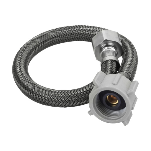 [49176] Manguera p/WC, vinilo gris, 1/2'x7/8', 35cm, plástico/latón FWC-P35V