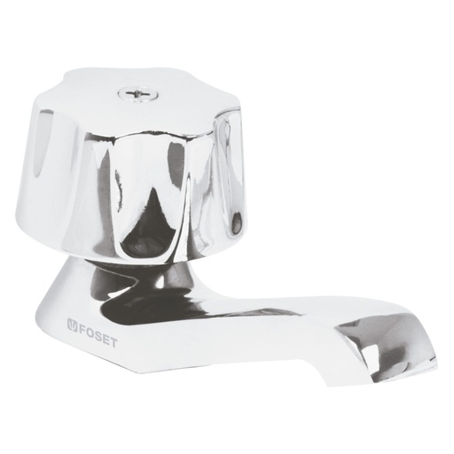 [49229] Llave individual para lavabo, maneral metálico, FOSET BASIC M-142