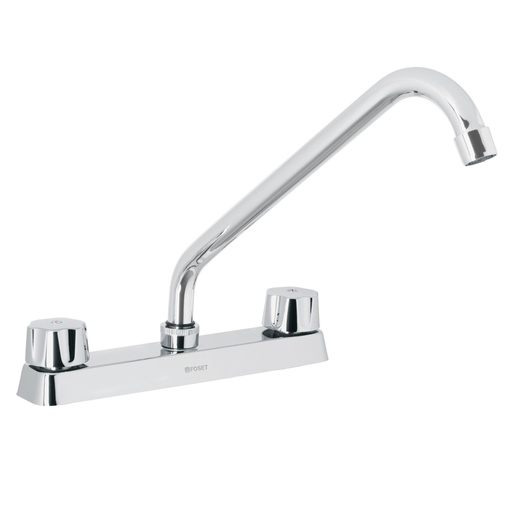 [49239] Mezcladora 8' fregadero cromo, cuello largo,hexagonal, BASIC F-318