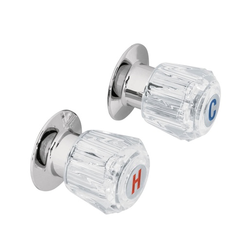 [49242] Juego de 2 manerales acrílico trans. para regadera, BASIC MR-200