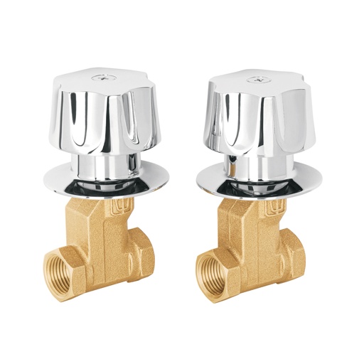 [49251] Juego llaves empotrar roscables, maneral metálico, FOSET E-052