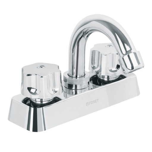 [49282] Mezcladora 4' lavabo, ABS, cuello curvo, hexagonal, BASIC MP-050