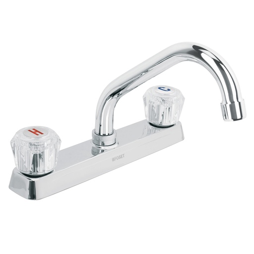 [49286] Mezcladora 8' fregadero cromo, cuello corto, acrílico, BASIC F-317A