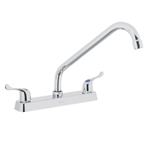 [49287] Mezcladora 8' fregadero cromo, cuello largo, palanca, BASIC F-318P