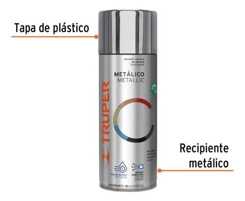 [102843] Pintura en aerosol, plata metálico, bote tradicional, 400 ml PAM-PL-2
