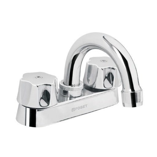 [49589] Mezcladora 4' para lavabo, cuello curvo, cartucho compresión M-050-C