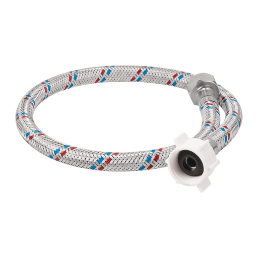 [49594] Manguera p/WC, aluminio, 1/2'x7/8', 60cm, plást/metal, BASIC FWC-P60P