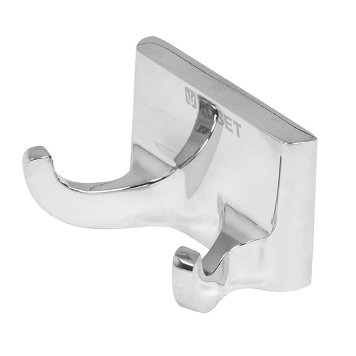 [49609] Gancho doble para toallas, metálico, cromo, BASIC A-906