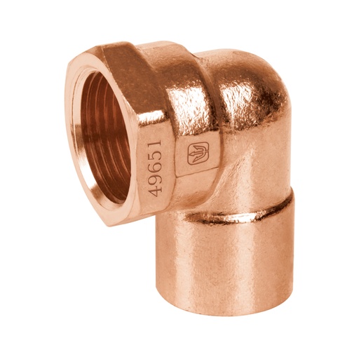 [49651] Codo 90° de cobre, rosca interior 3/4', FOSET CC-502