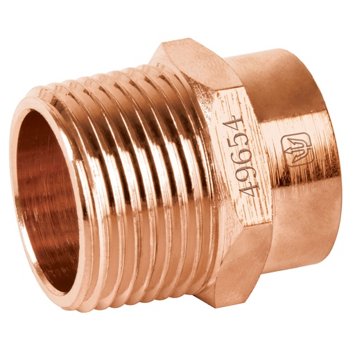 [49654] Conector de cobre, rosca exterior 3/4', FOSET CC-612