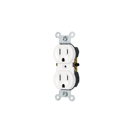 [49710] Contacto dúplex, 2 polos 3 hilos, Standard, blanco, VOLTECK CODO-SB
