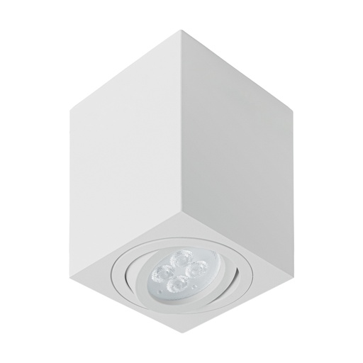 [49720] Luminario de sobreponer c/spot dirigible, cuadrado, blanco SOB-404S