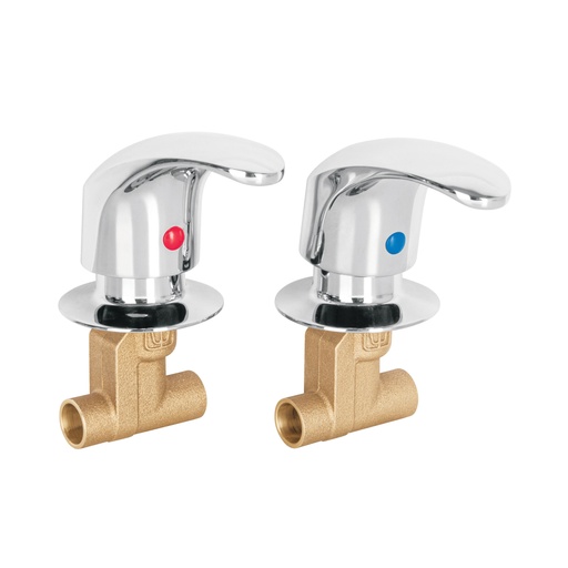 [49799] Juego llaves empotrar soldables, palanca, AQUA AQE-662