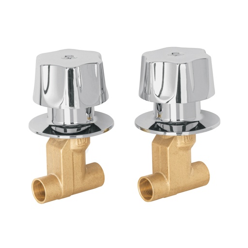 [49801] Juego llaves empotrar soldables, maneral metálico, BASIC E-652B