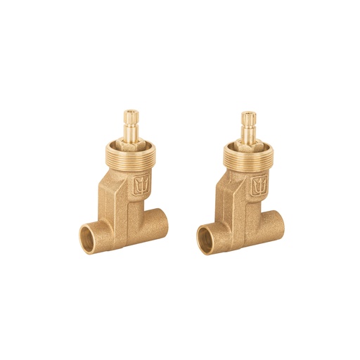 [49803] Juego llaves empotrar soldables,compresión,sin maneral BASIC E-652SB