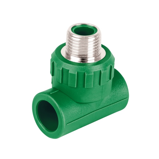 [49838] Tee macho de PPR 1/2' con inserto metálico, FOSET CV-711