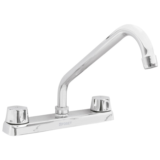 [49858] Mezcladora 8' fregadero cromo, cuello largo,compresión,BASIC F-318-C