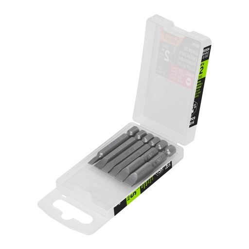 [100506] Estuche con 6 puntas planas combinadas largo 2', Expert PUN-6PL2