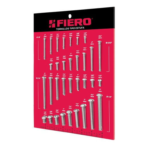 [55552] Muestrario FIERO para identificar medidas tornillos estufa EXF-TORE