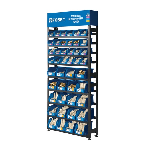 [55954] Rack con conexiones para manguera de PP, FOSET R-CM-FOS