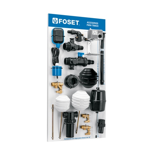 [56006] Exhibidor de accesorios para tinaco, FOSET EX-ATIN-FOS