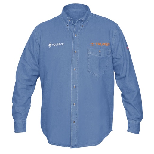 [60336] Camisa de mezclilla manga larga para hombre, CH, TRUPER CAM-MEZ-LS